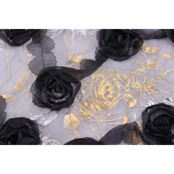 100 Polyester Rose Ribbon Embroidery White Wedding Laces Fabric for Womens Clothing Dresses Dancewear