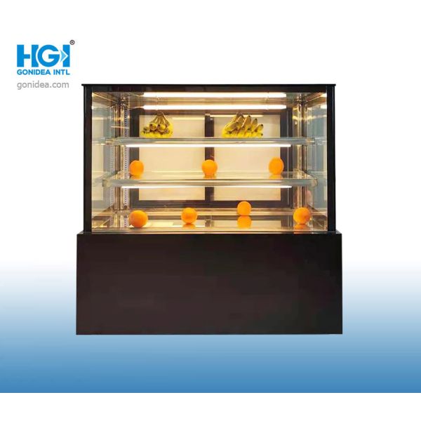 Ventilated Bakery Cake Display Showcase 360l Stainless Steel For Grocery Store