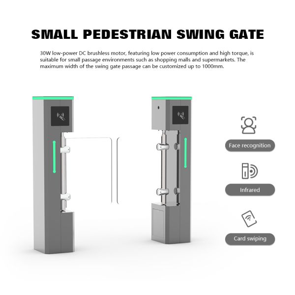 HCW Swing Turnstile Gate With Biometric Speed Barrier Double Channel For Pedestrian Access