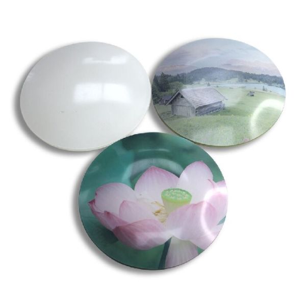 Sublimation Tempered Glass Photo Plate Rectangle Round Steak Fruit Trays Blank Sublimation Plates