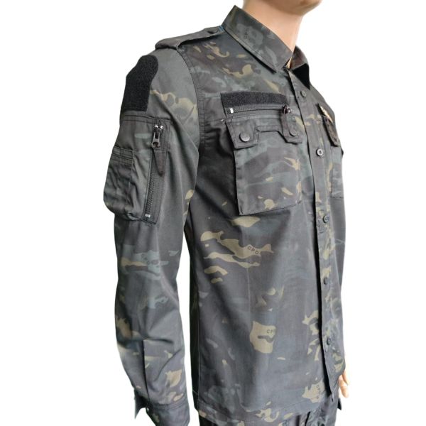 Poly Cotton Lightweight Uniform Set Night Pattern Camo Jacket and Trousers Waterproof Breathable Military Uniform Clothing For Soldiers