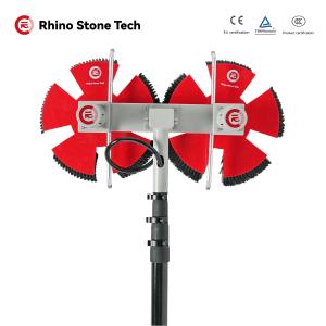 China CE Solar Panel Cleaning Brush Double Disc Rotating Brushes Red wholesale