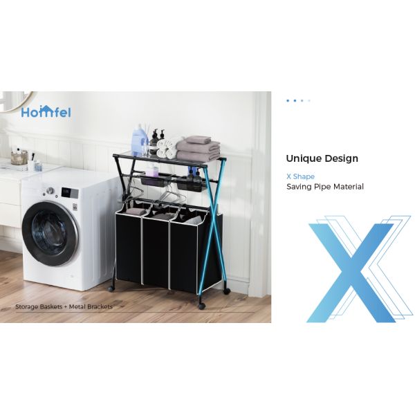 Household Wire Metal Laundry Basket Iron Clothes Hamper 807x432x134mm