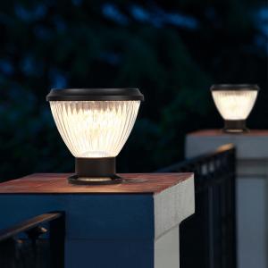 China Light Control IP65 Solar Pillar Light  Easy Install Post Cap Lamp For Wood Fence Deck wholesale