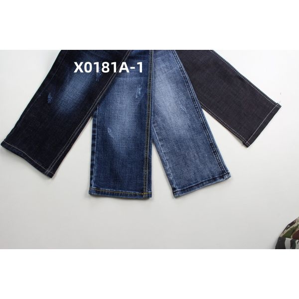 Wholesale 11 Oz Blue Crosshatch Slub Stretch Denim Fabric For Jeans