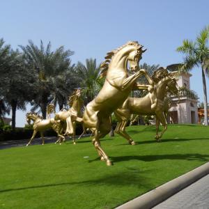 China Decorative giant copper golden fat horse statue, bronze horse statue wholesale