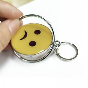 China Smiling Face Custom Logo Keychains Yellow Circle With Eco-friendly Metal wholesale