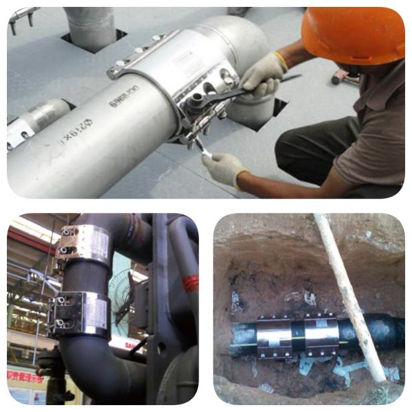 Natural Gas Pipe Repair Clamps 3/4" 1/2" Tooth Ring Flexible Ss304 Stainless Steel Hdpe