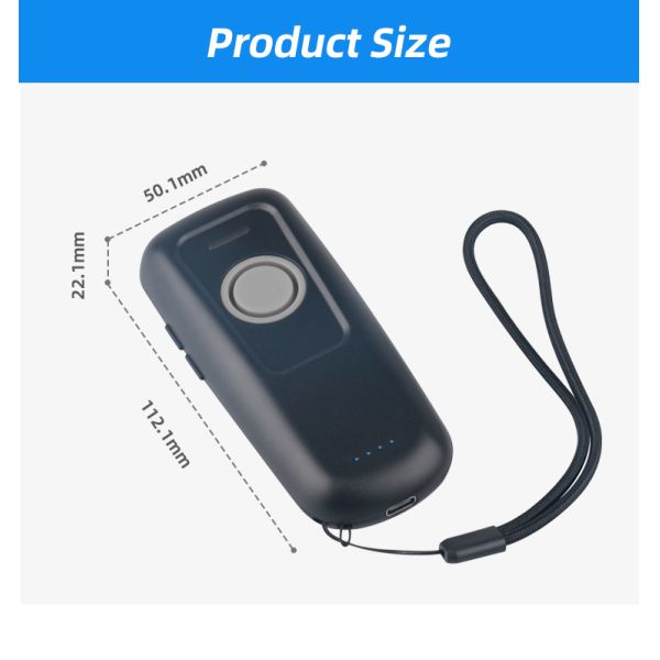 Mini Pocket Wireless Barcode Scanner 2D Portable Bar Code Readers High Decoding Speed