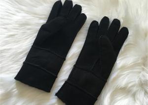 Double face sheepskin fleece / wool Lined gloves hand-sewn sueded sheepskin glove