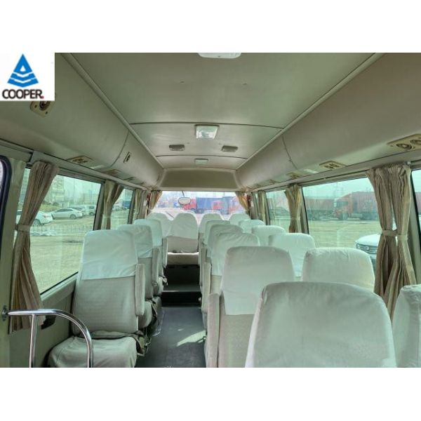 20 Seats Mini Toyota Used Coaster Bus With 2TR Gasoline Engine