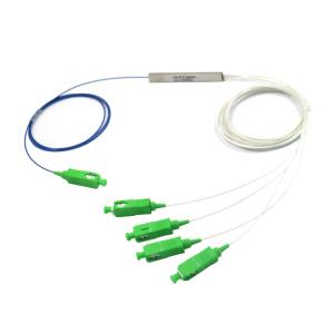 Buy cheap FTTH Fiber Optic PLC Splitter 1x4 Mini Steel Tube 0.9mm Optical Fiber Splitter from wholesalers