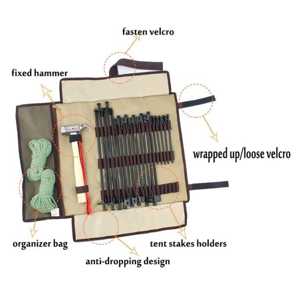 Anti Abrasion Thickened Roll Up Tool Pouch , Multiscene Roll Out Tool Bag