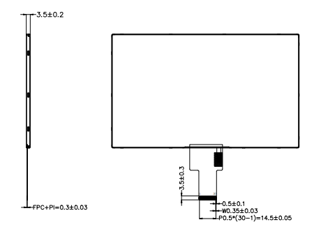 7-inch 450cd/m2 Car Instrument Display Panel 1024*600 MIPI Interface 40pin LCD Display Screen