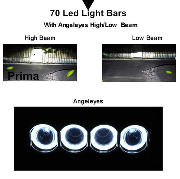 High Low Beam Led Light Bar With Angel Eye Cree 40W 80W 120W 200W 240W 280W H/L