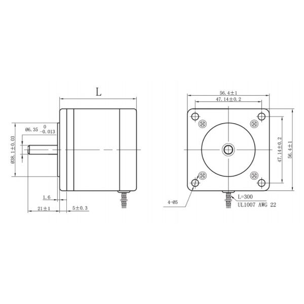 Nema17 57BYGN400-11A High Torque Hybrid Stepper Motor 57mm 5.5V 1.1A 7.8kg.Cm
