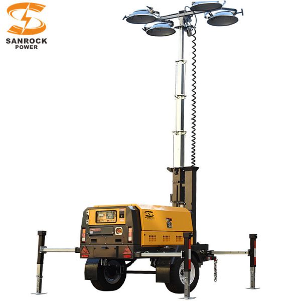 Mining Hydraulic Lifting Diesel Light Tower Portable Led Light Towers 7.5m Height