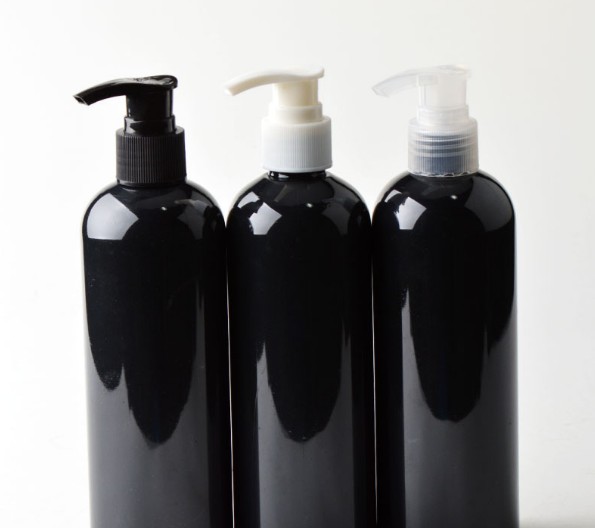 300ml PET Black Boston Round Bottles Hand Lotion Bottle With Childproof And Tamper