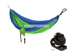 China Royal Green Parachute Nylon Hammock With Suspension System Backpack 114 Inches wholesale
