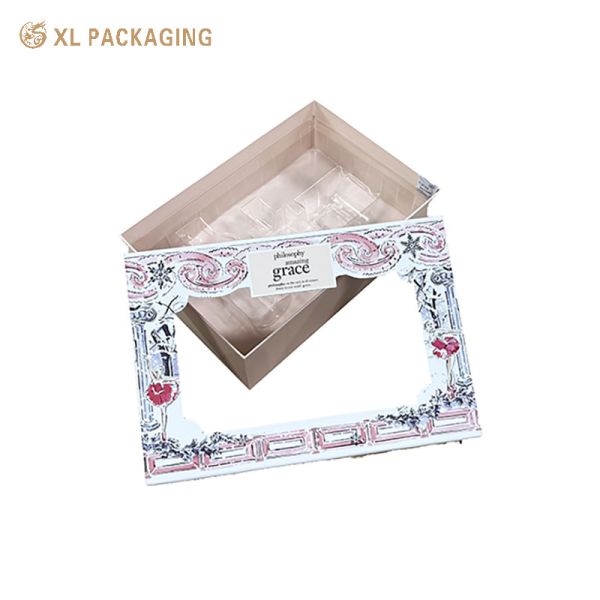 Customized Lid and Base Rigid Paper Clear PVC Window Jewelry Packaging Pendant Necklace Bangle Bracelet Ring Box