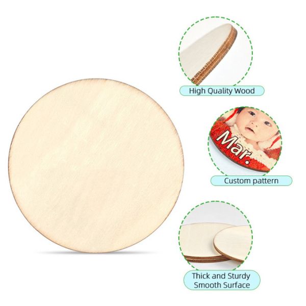 Round Graffiti Wooden Craft Custom Sublimation Wooden Coaster