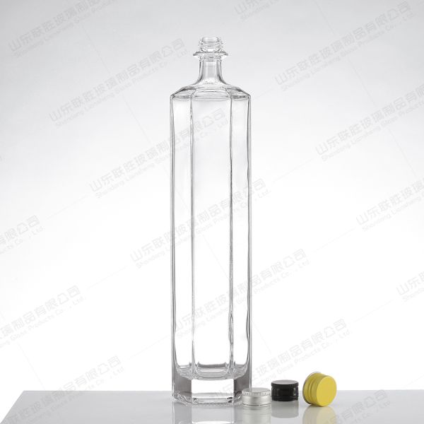 Surface Handling Hot Stamping 500ml Hexagon Glass Bottle for Wine and Handling