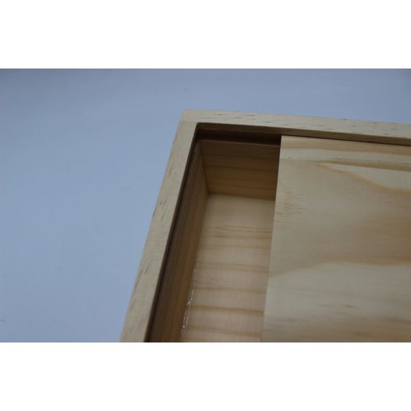 Handcrafted Small Pine Wood Box , Personalised Wedding Keepsake Box With Sliding Lid