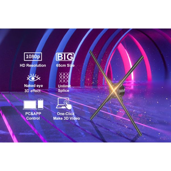 Wifi 3d Halloween Projector Holographic Advertising Devices Led Hologram 3d Holographic Projector Fan