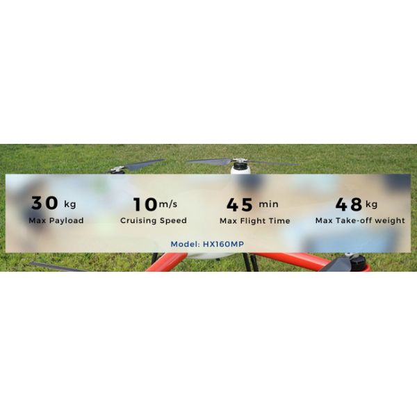 HX160MP Effective Load 30KG Long Range Drones Industrial 6 Rotor UAV FCC RoHS HX160MP
