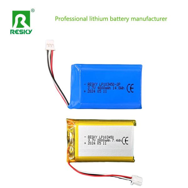 2s Lithium Polymer Battery Pack 103450 7.4v 2000mAh 14.8wh Li-ion Batteries