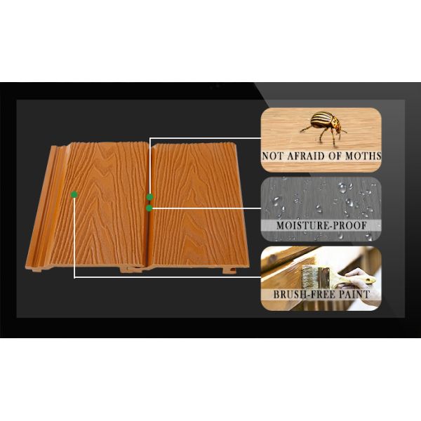 Exterior Wall Decoration Material WPC Panel with Wood Grain Texture and Sanding Surface