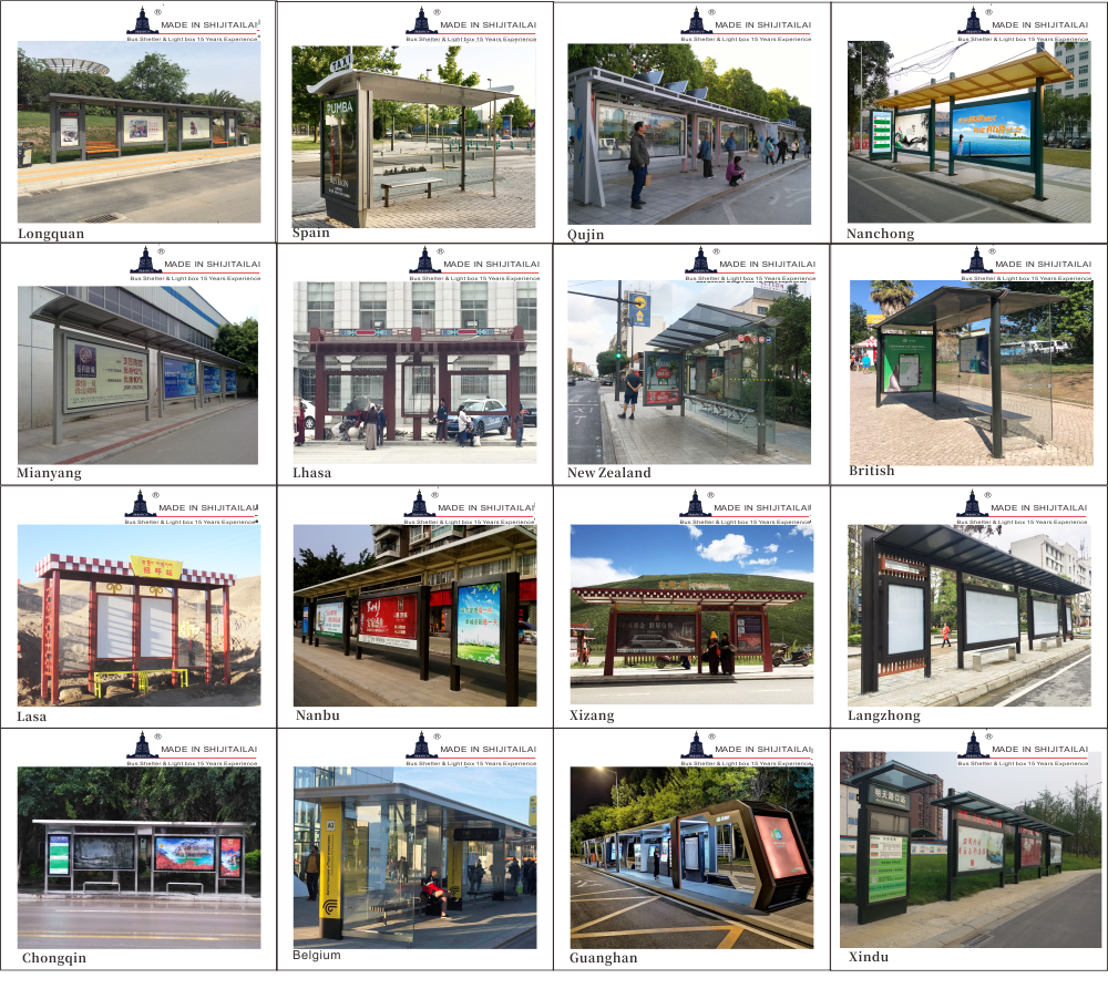 Metal LCD LED Digital Signage Smart Bus Shelter