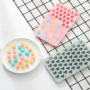 China Baking Mold 55 Cavity Gummy Love Heart Chocolate Silicone Mold Fondant Tool Candy Eco Friendly Ice Cube Tray Chocolate on sale