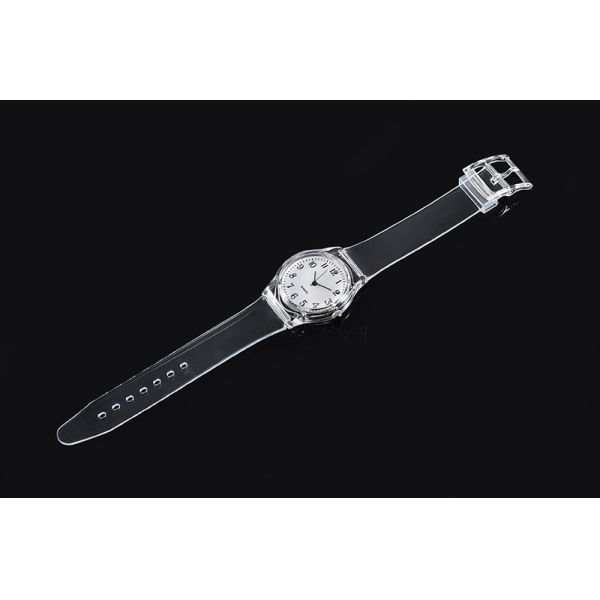 Plastic Sport Watch Transparent Strap 40mm Dial ODM Available