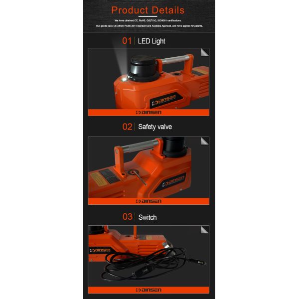 Pickup Truck 10 Ton Hydraulic Jack 30A Fuse With Pressure Ram