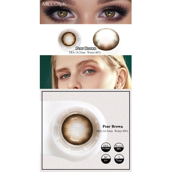 3 Tone Color Enhancing Chestnut Brown Contact Lens For Light Eyes