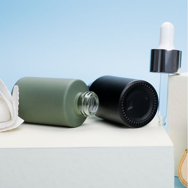 Matte Glass Serum Dropper Bottle Frosted Cosmetic Skincare Packaging 30ml 1oz