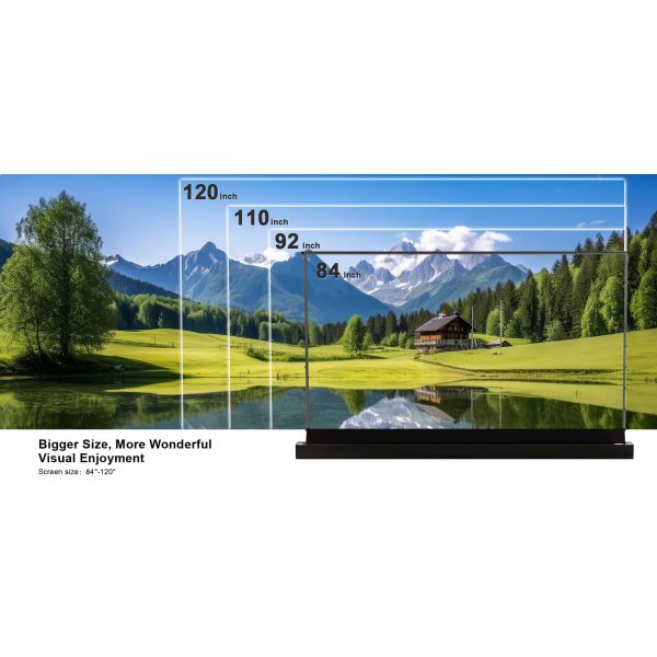 120 Inch Floor Rising Screen Electric Ultra Short Throw Laser Projector Screen