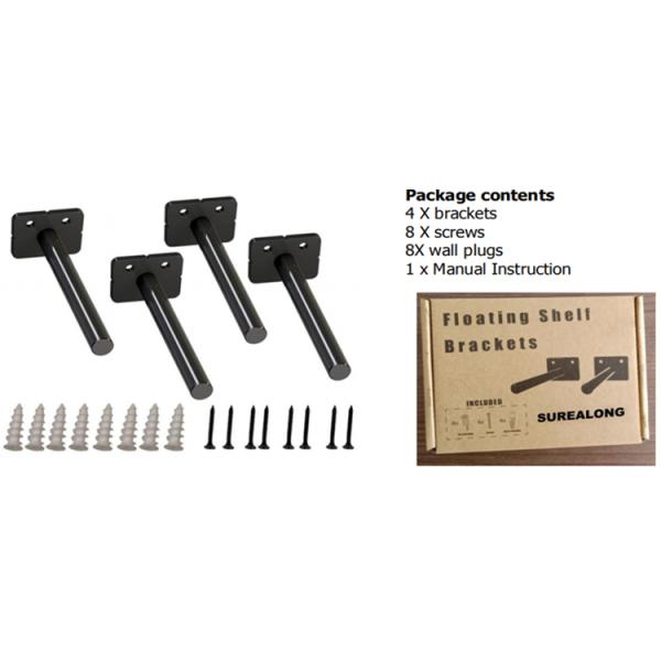 Decorative Invisible Blind Hidden Metal Slatwall Mount Floating Shelf Support Bracket for Wood