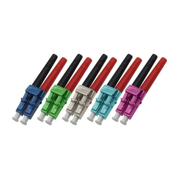 LC OM3 3.0mm DX Multimode Fiber Connector With Black And Red Boot