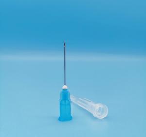 China Blue Grey Disposable Needle Syringe Inclined Out Diameter 1.8mm 15G For Medicine wholesale