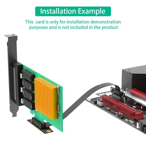 36PIN PCI-E 1X 270 Degree PCI-e Extension Cable For PCI Express Up to PCI-E Gen3 8Gbps speed