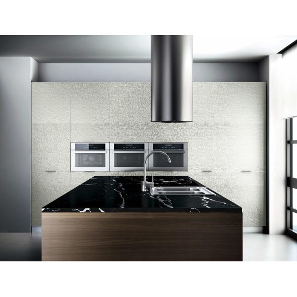 Black 15MM Calacatta Quartz Stone Lightning Patterned Quartz Slab