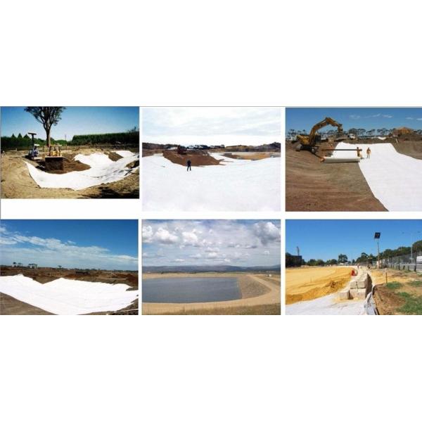 Short Fiber Needle Punched Polyester Non Woven Geotextile Fabric For Landscape Drain