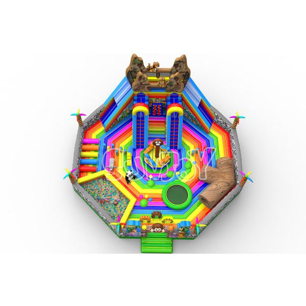 Zoo Theme Inflatable Playground Jumping Bouncy Castle With Slide