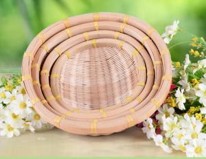 China 2016 Hot sale  Round bamboo Basket, storage basket, sundries baskets, L size 20cm diameter wholesale