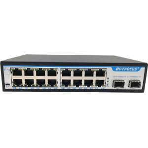China Stable Power Supply PoE Network Switch 16 Port 10 / 100 / 1000M 2 Uplink 10 / 100 / 1000M For Ip Cameras on sale