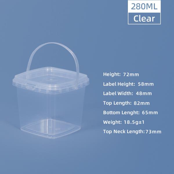 Transparent Plastic Round Custom Printed Ice Cream Candy Cookie Bucket With Lid for Milk