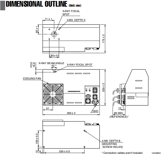 HAMAMATSU L9631 Microfocus X-Ray Tube in operation