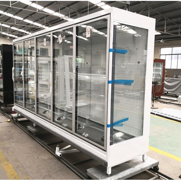 Commercial Supermarket Refrigeration Open Chillers With Glass Door